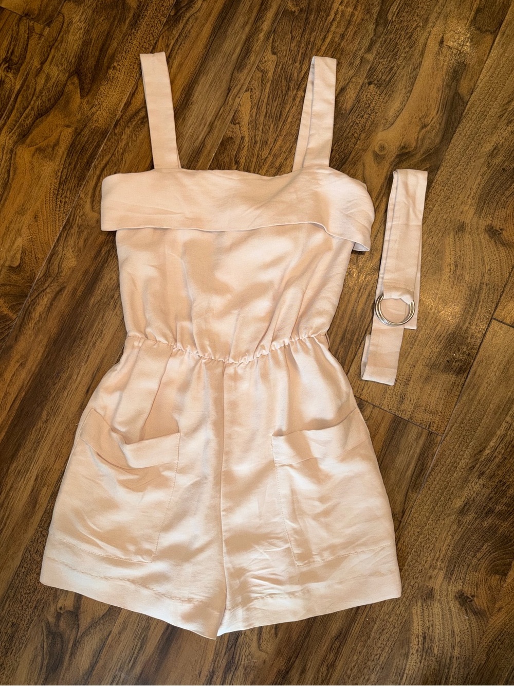 H&M Tan Linen Romper with Belt